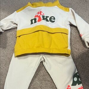 Nike Cream and Yellow Tracksuit with Mushroom Design
